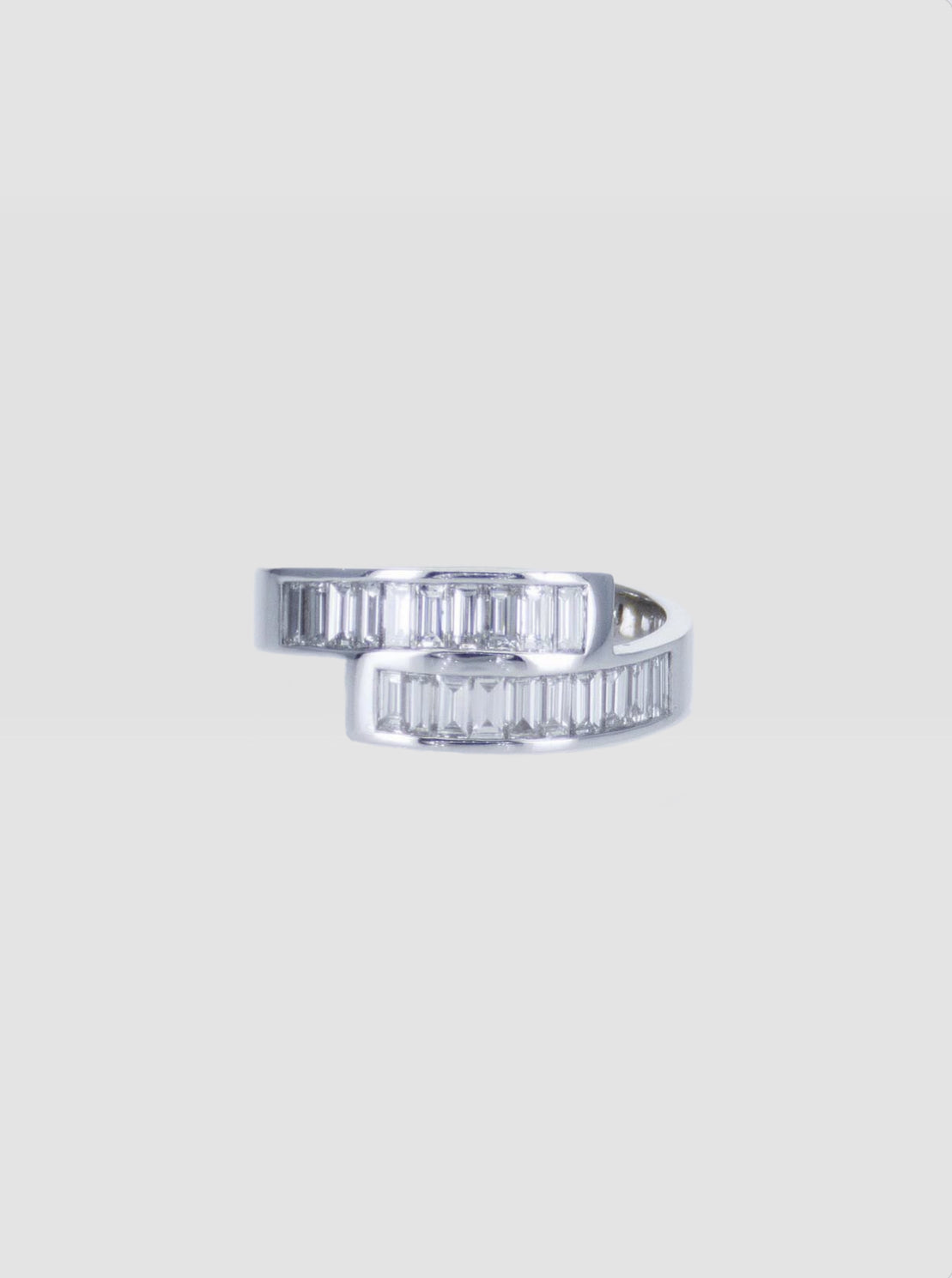 Baguette Diamond Crossover Ring